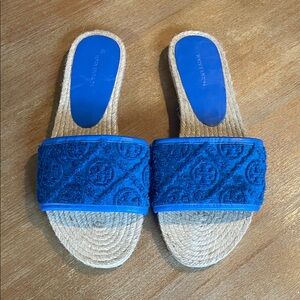 Tory Burch Blue Espadrille Slides